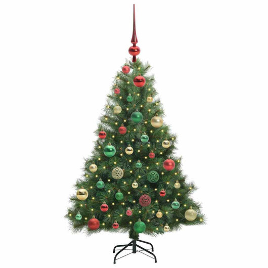 Albero di Natale Artificiale-Albero Natalizio con 150 LED Verde 120 cm PE e PVC 207115