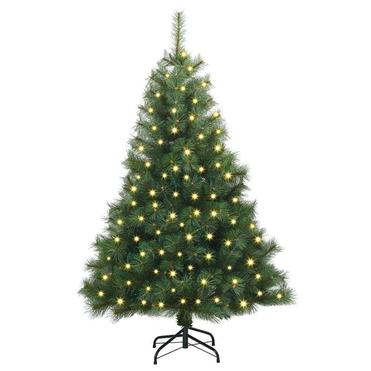 Albero di Natale Artificiale-Albero Natalizio con 150 LED Verde 150 cm PE e PVC 807815
