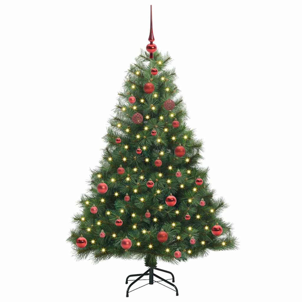 Albero di Natale Artificiale-Albero Natalizio con 150 LED Verde 150 cm PE e PVC 284381