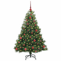 Albero di Natale Artificiale-Albero Natalizio con 150 LED Verde 150 cm PE e PVC 284381