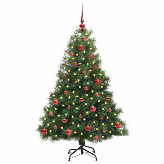 Albero di Natale Artificiale-Albero Natalizio con 150 LED Verde 150 cm PE e PVC 284381