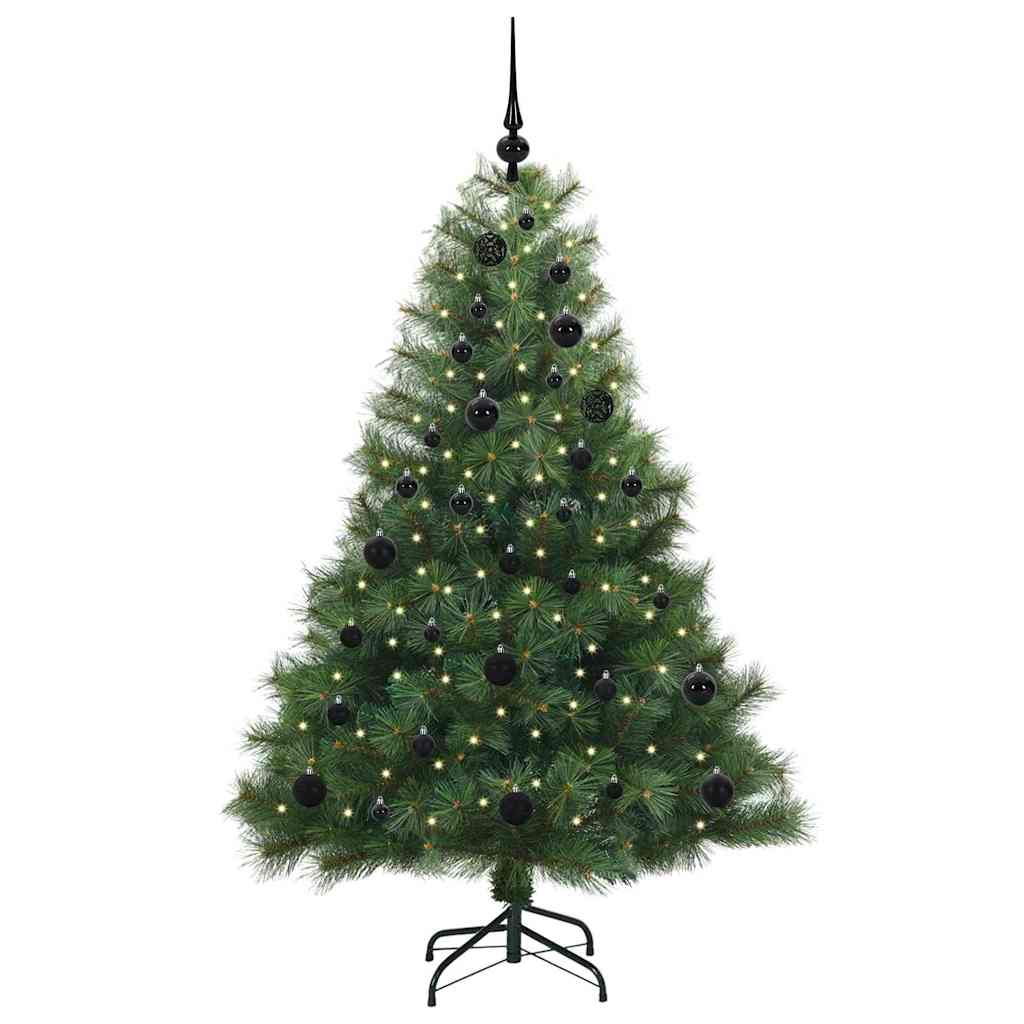 Albero di Natale Artificiale-Albero Natalizio con 150 LED Verde 150 cm PE e PVC 624707