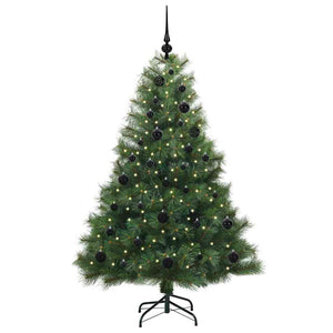 Albero di Natale Artificiale-Albero Natalizio con 150 LED Verde 150 cm PE e PVC 624707