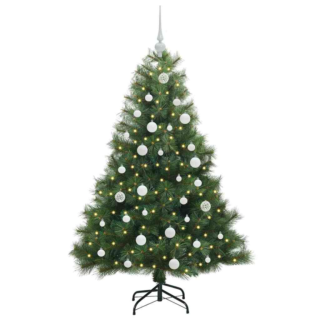 Albero di Natale Artificiale-Albero Natalizio con 150 LED Verde 150 cm PE e PVC 413265