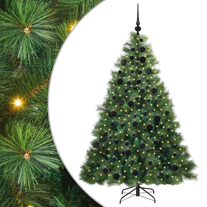Albero di Natale Artificiale-Albero Natalizio con 300 LED Verde 180 cm PE e PVC 537919