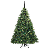 Albero di Natale Artificiale-Albero Natalizio con 300 LED Verde 180 cm PE e PVC 537919