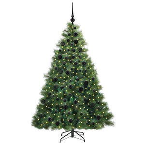 Albero di Natale Artificiale-Albero Natalizio con 300 LED Verde 180 cm PE e PVC 537919
