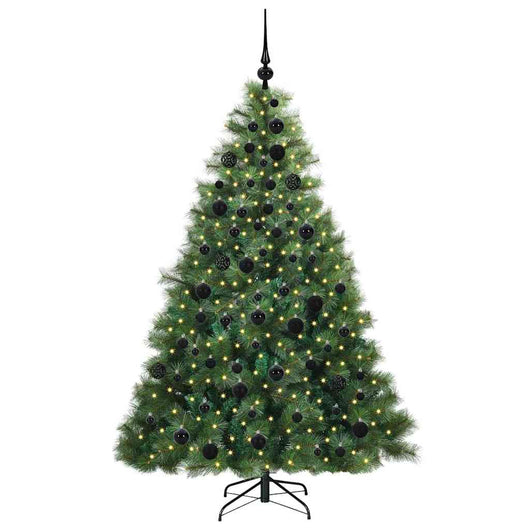 Albero di Natale Artificiale-Albero Natalizio con 300 LED Verde 180 cm PE e PVC 537919