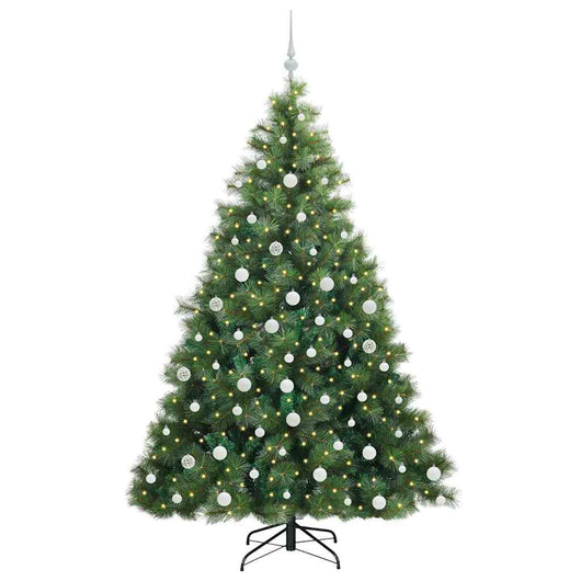 Albero di Natale Artificiale-Albero Natalizio con 300 LED Verde 180 cm PE e PVC 697702