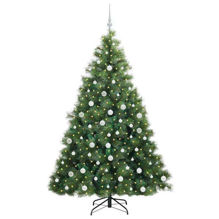 Albero di Natale Artificiale-Albero Natalizio con 300 LED Verde 180 cm PE e PVC 697702