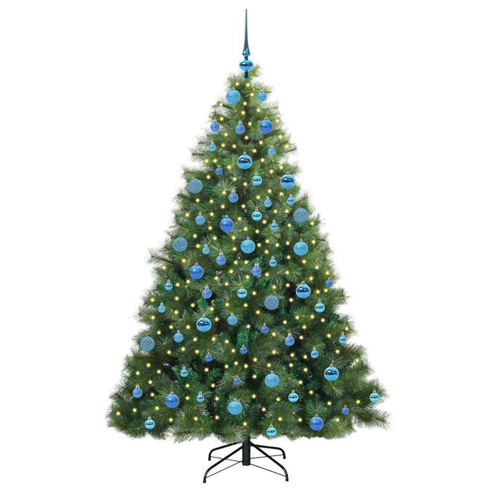 Albero di Natale Artificiale-Albero Natalizio con 300 LED Verde 180 cm PE e PVC 779492