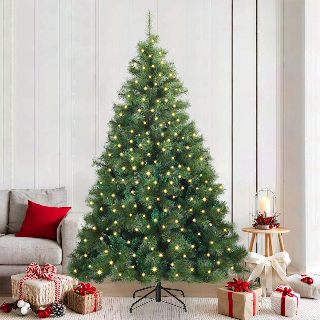 Albero di Natale artificiale con 300 LED Verde 210 cm PE e PVC 3397792