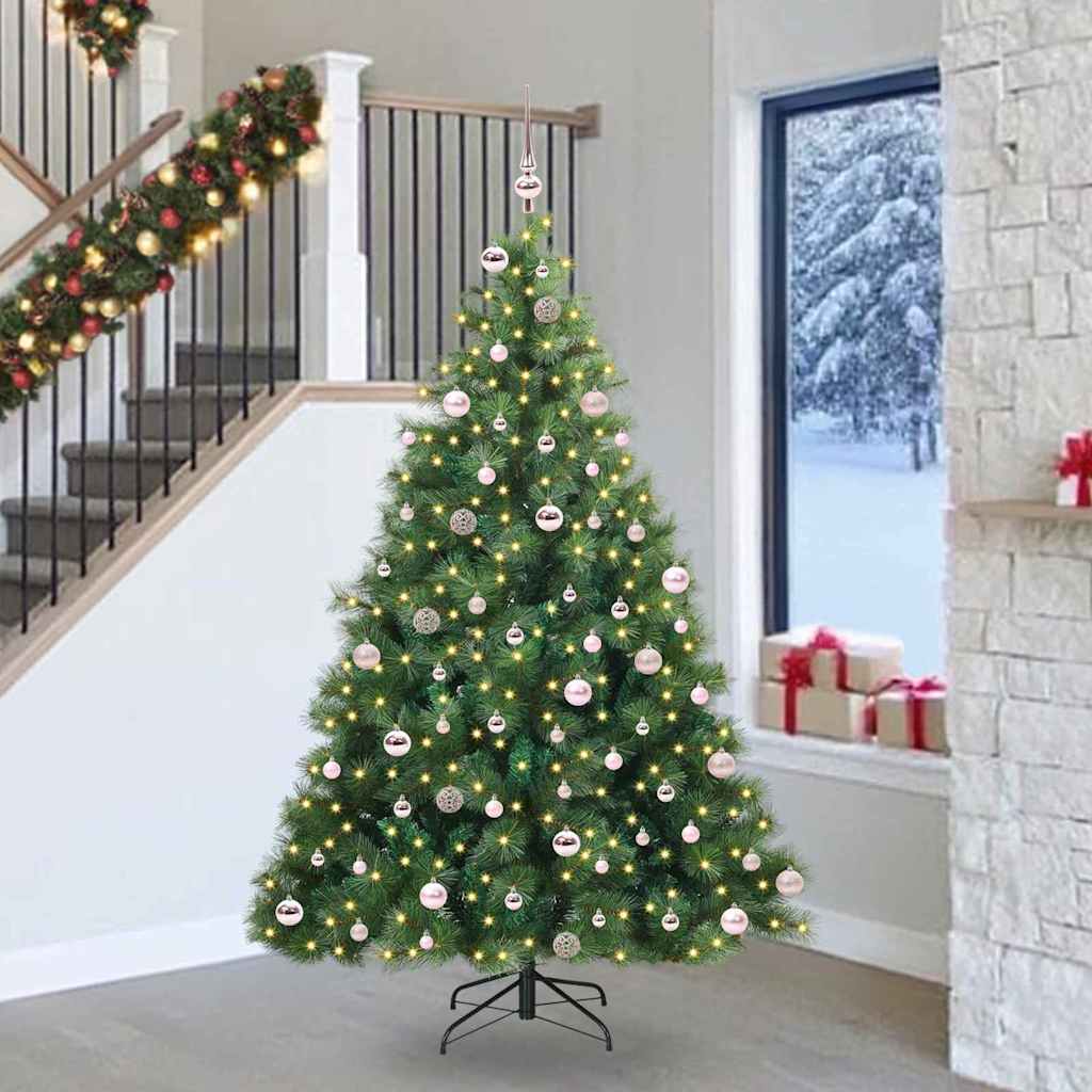 Albero di Natale artificiale con 300 LED Verde 240 cm PE e PVC 3397811