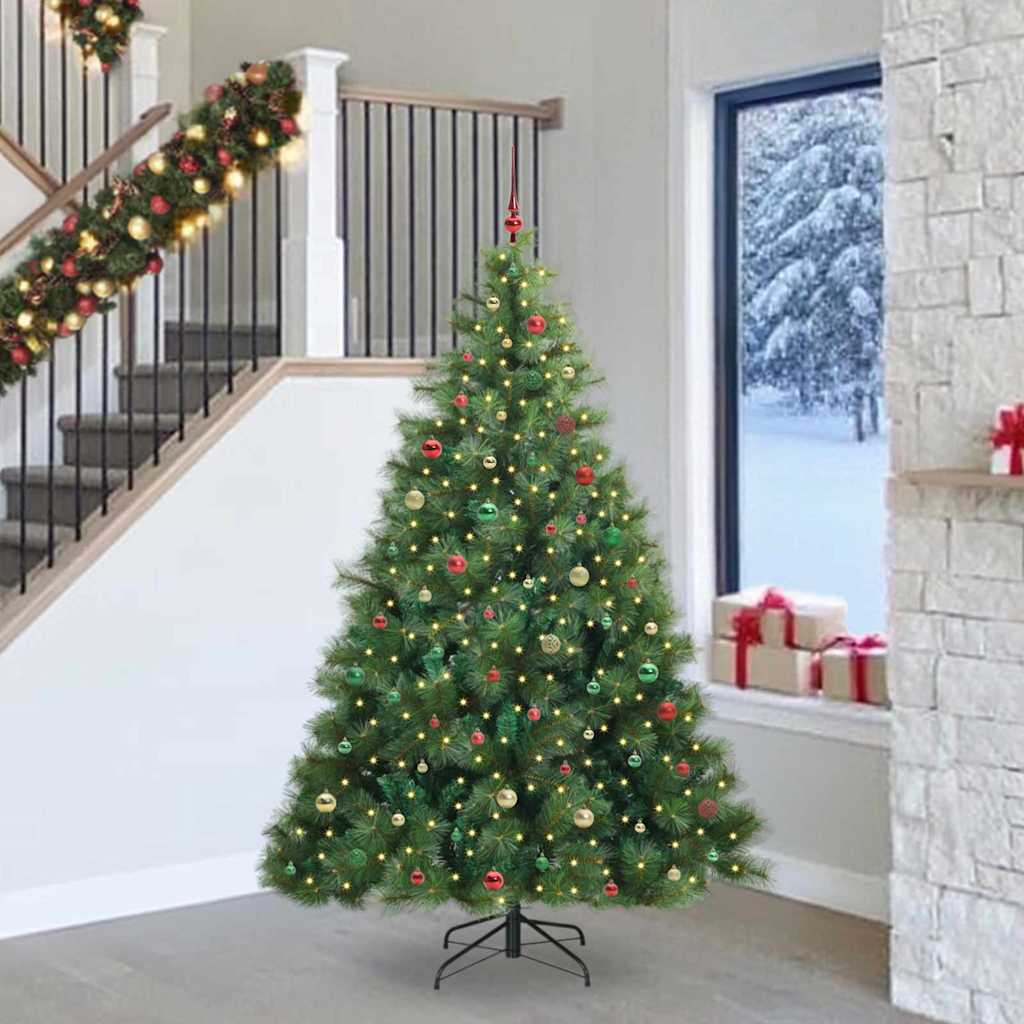 Albero di Natale artificiale con 300 LED Verde 240 cm PE e PVC 3397817