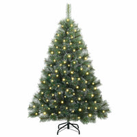 Albero di Natale Artificiale-Albero Natalizio con 150 LED Verde 150 cm PE e PVC 976215
