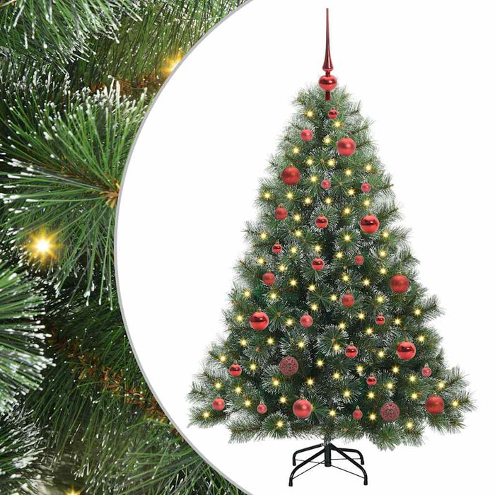 Albero di Natale Artificiale-Albero Natalizio con 150 LED Verde 150 cm PE e PVC 612637