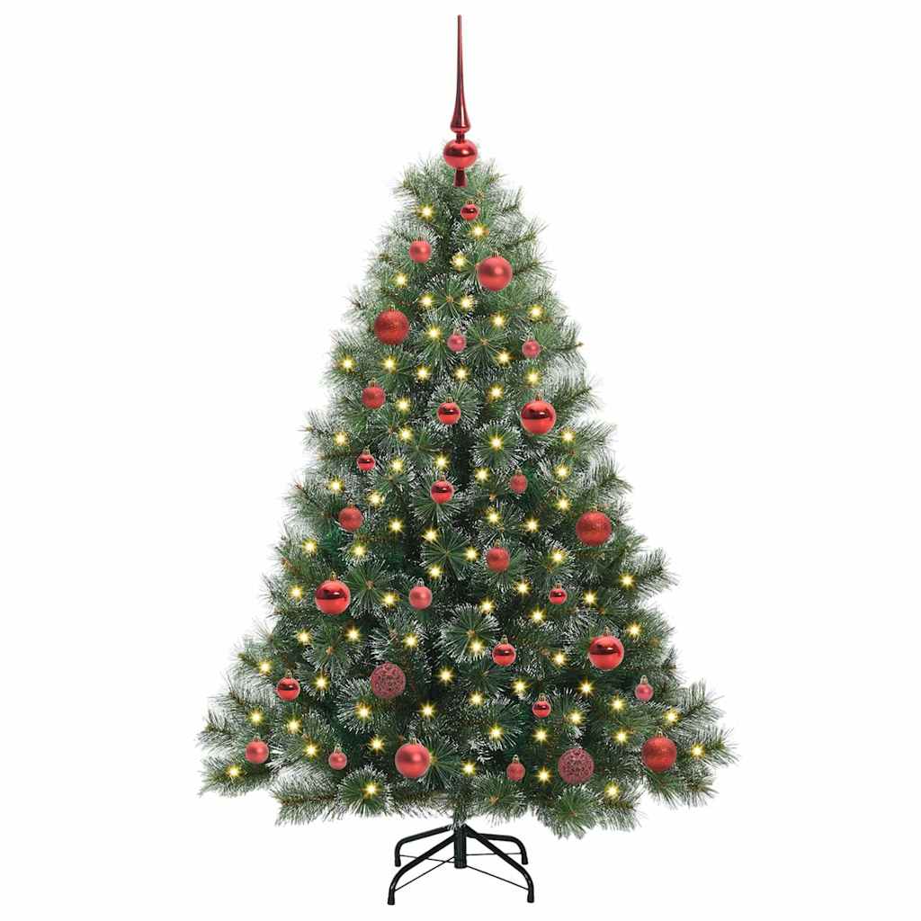 Albero di Natale Artificiale-Albero Natalizio con 150 LED Verde 150 cm PE e PVC 612637