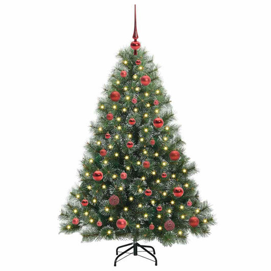Albero di Natale Artificiale-Albero Natalizio con 150 LED Verde 150 cm PE e PVC 612637