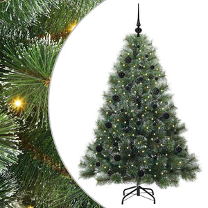 Albero di Natale Artificiale-Albero Natalizio con 150 LED Verde 150 cm PE e PVC 757650