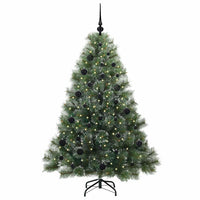 Albero di Natale Artificiale-Albero Natalizio con 150 LED Verde 150 cm PE e PVC 757650