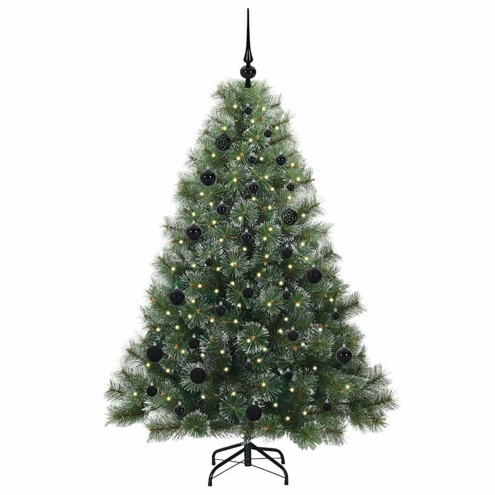 Albero di Natale Artificiale-Albero Natalizio con 150 LED Verde 150 cm PE e PVC 757650