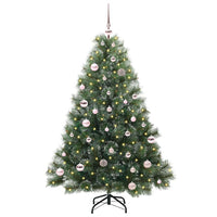 Albero di Natale Artificiale-Albero Natalizio con 150 LED Verde 150 cm PE e PVC 480449
