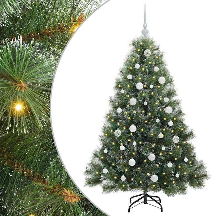 Albero di Natale Artificiale-Albero Natalizio con 150 LED Verde 150 cm PE e PVC 217586