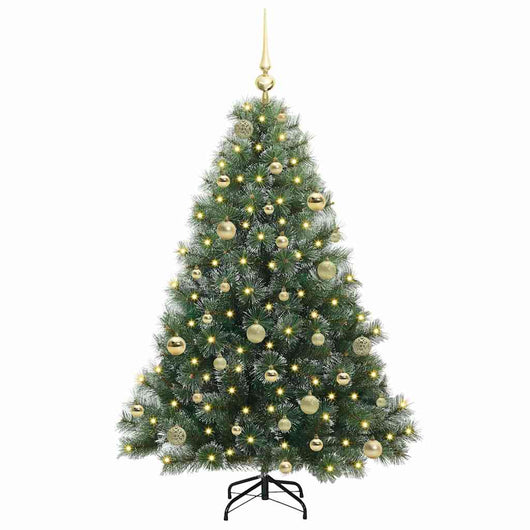 Albero di Natale Artificiale-Albero Natalizio con 150 LED Verde 150 cm PE e PVC 997153