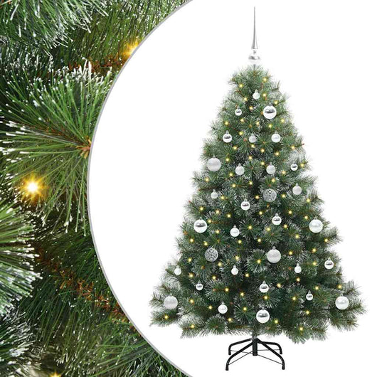 Albero di Natale Artificiale-Albero Natalizio con 150 LED Verde 150 cm PE e PVC 382558