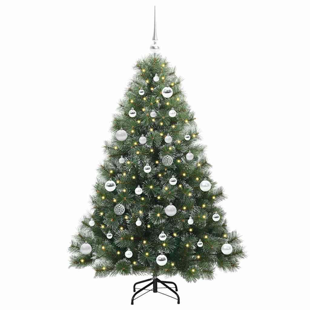 Albero di Natale Artificiale-Albero Natalizio con 150 LED Verde 150 cm PE e PVC 382558