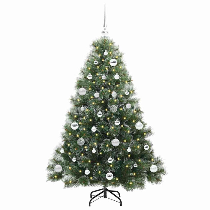 Albero di Natale Artificiale-Albero Natalizio con 150 LED Verde 150 cm PE e PVC 382558
