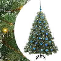 Albero di Natale Artificiale-Albero Natalizio con 150 LED Verde 150 cm PE e PVC 457858