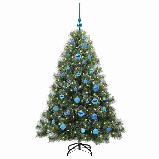 Albero di Natale Artificiale-Albero Natalizio con 150 LED Verde 150 cm PE e PVC 457858