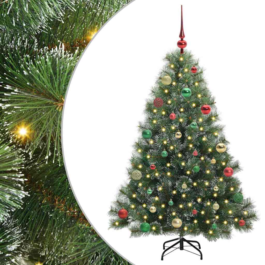 Albero di Natale Artificiale-Albero Natalizio con 150 LED Verde 150 cm PE e PVC 808937