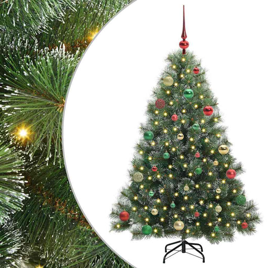 Albero di Natale Artificiale-Albero Natalizio con 150 LED Verde 150 cm PE e PVC 808937