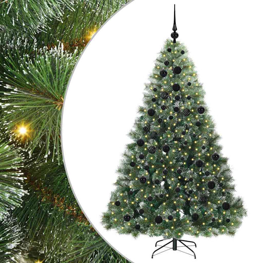 Albero di Natale Artificiale-Albero Natalizio con 300 LED Verde 180 cm PE e PVC 443414