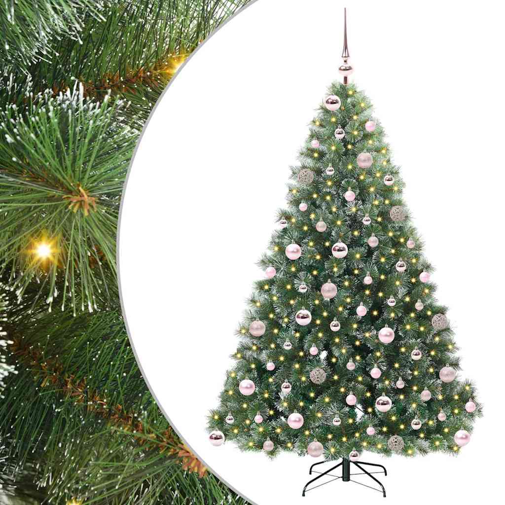 Albero di Natale Artificiale-Albero Natalizio con 300 LED Verde 180 cm PE e PVC 976512