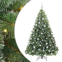 Albero di Natale Artificiale-Albero Natalizio con 300 LED Verde 180 cm PE e PVC 360082