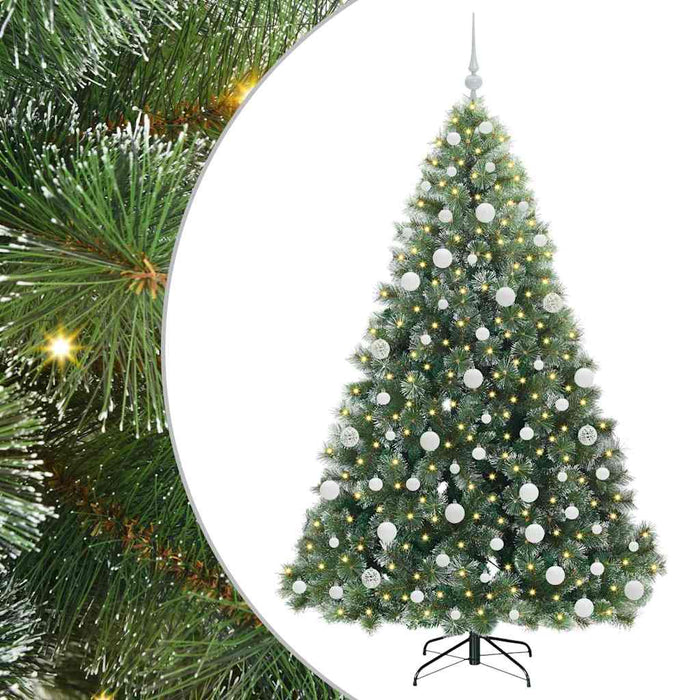 Albero di Natale Artificiale-Albero Natalizio con 300 LED Verde 180 cm PE e PVC 360082