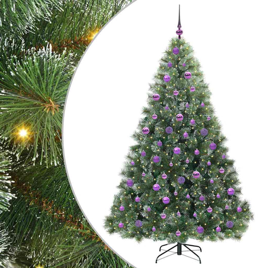 Albero di Natale Artificiale-Albero Natalizio con 300 LED Verde 180 cm PE e PVC 283370