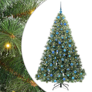 Albero di Natale Artificiale-Albero Natalizio con 300 LED Verde 180 cm PE e PVC 175526