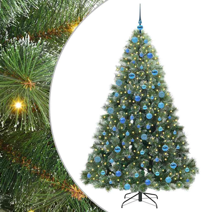 Albero di Natale Artificiale-Albero Natalizio con 300 LED Verde 180 cm PE e PVC 175526