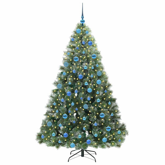 Albero di Natale Artificiale-Albero Natalizio con 300 LED Verde 180 cm PE e PVC 175526