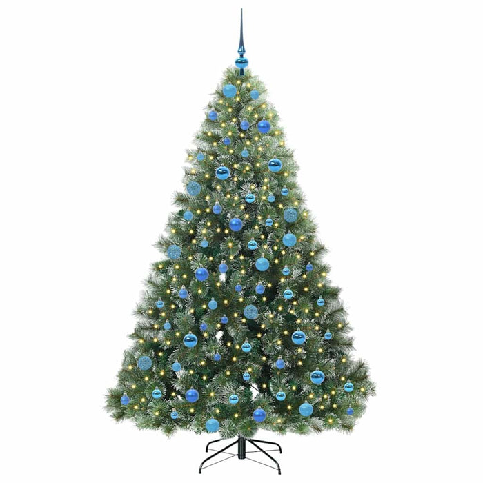 Albero di Natale Artificiale-Albero Natalizio con 300 LED Verde 180 cm PE e PVC 175526