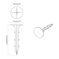 vidaXL Picchetti in plastica 500 pcs Nero 3 x 11 cm Plastica