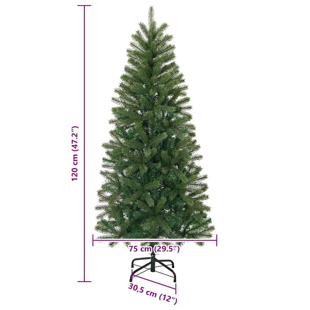 Albero di Natale Artificiale-Albero Natalizio Verde 120 cm PVC, PE e acciaio