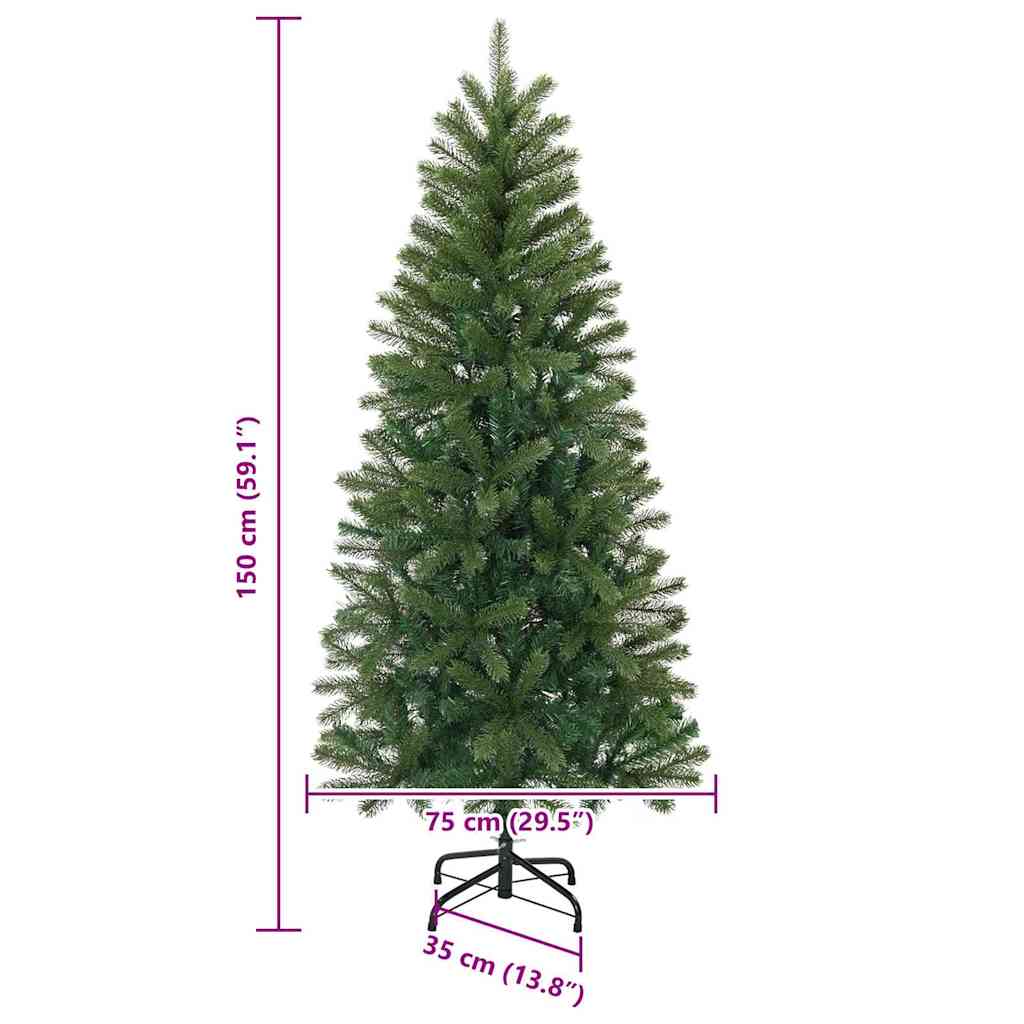 Albero di Natale artificiale Verde 150 cm PVC, PE e acciaio 42018733