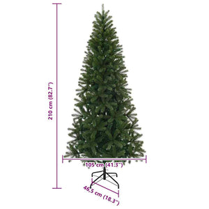 Albero di Natale Artificiale-Albero Natalizio Verde 210 cm PVC, PE e acciaio