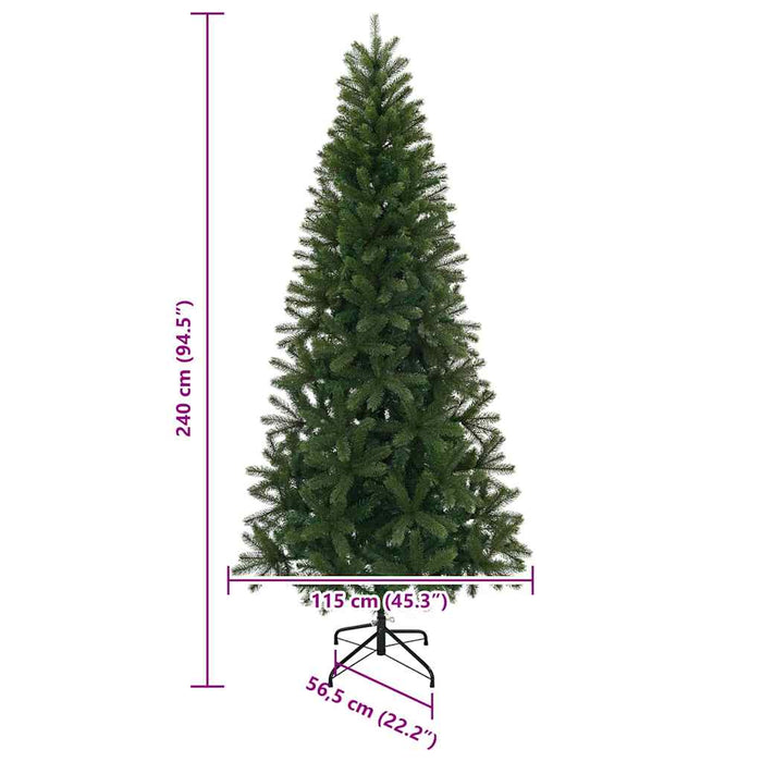 Albero di Natale Artificiale-Albero Natalizio Verde 240 cm PVC, PE e acciaio