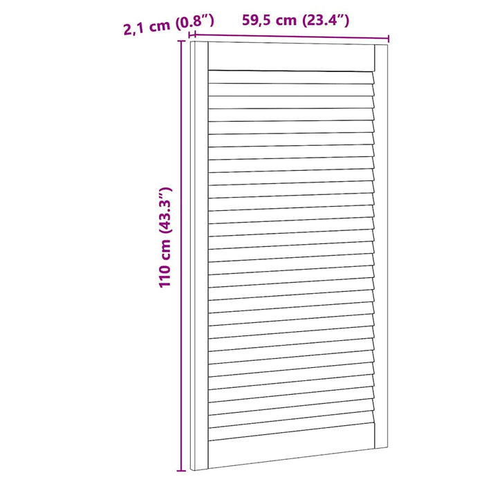 vidaXL Porte per Armadi con porta 2 pcs Marrone 110 x 59.5 x 2.1 cm